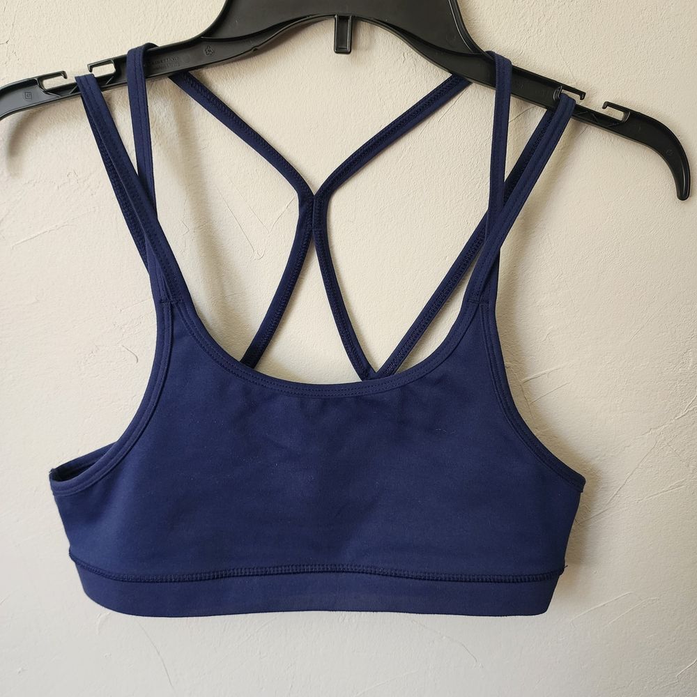 Yellow Berry Blue Strappy Back Sports Bra Size XL